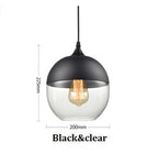 Lampada a sospensione moderna geometrica in vetro nero e ambra