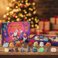 Calendario dell'Avvento con Pietre Preziose – 24 Veri Cristalli per Bambini