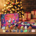 Calendario dell'Avvento con Pietre Preziose – 24 Veri Cristalli per Bambini