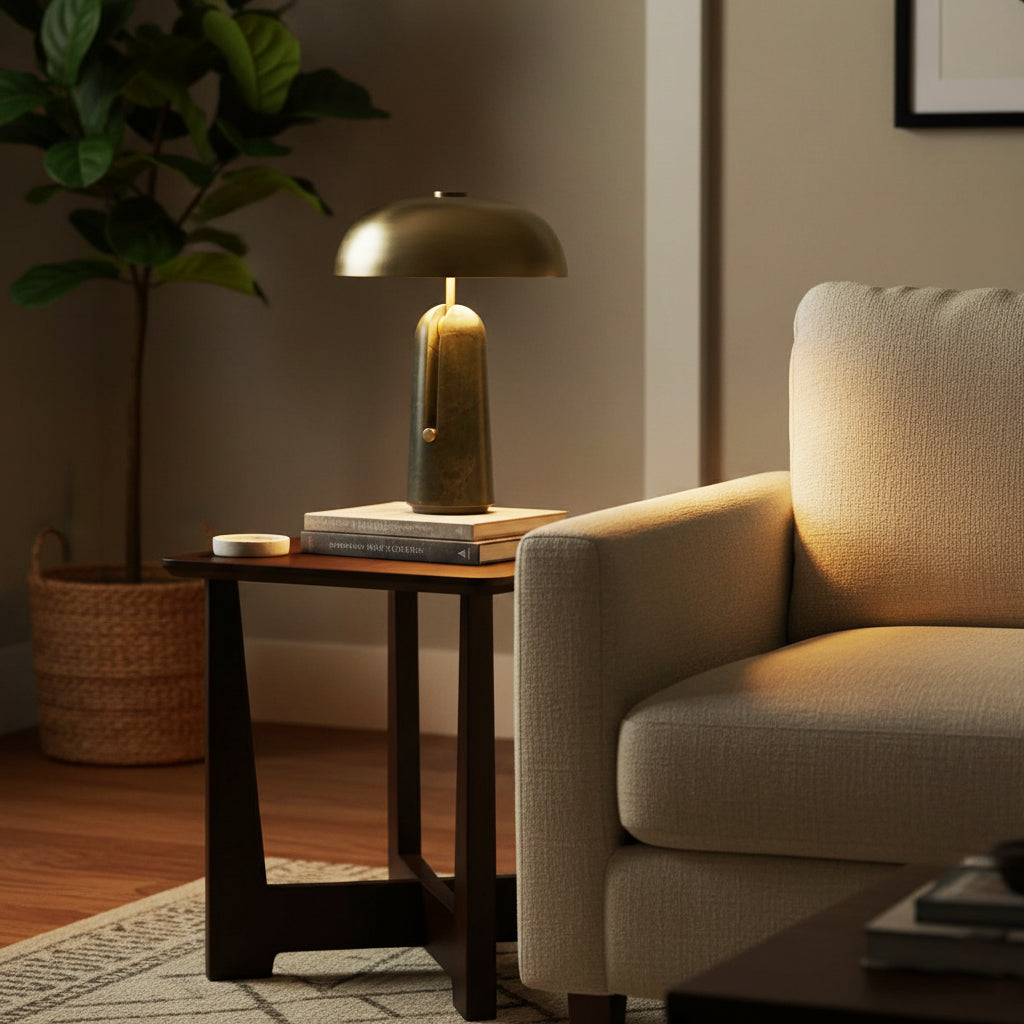 Lampada da Tavolo con Coperchio di Pentola