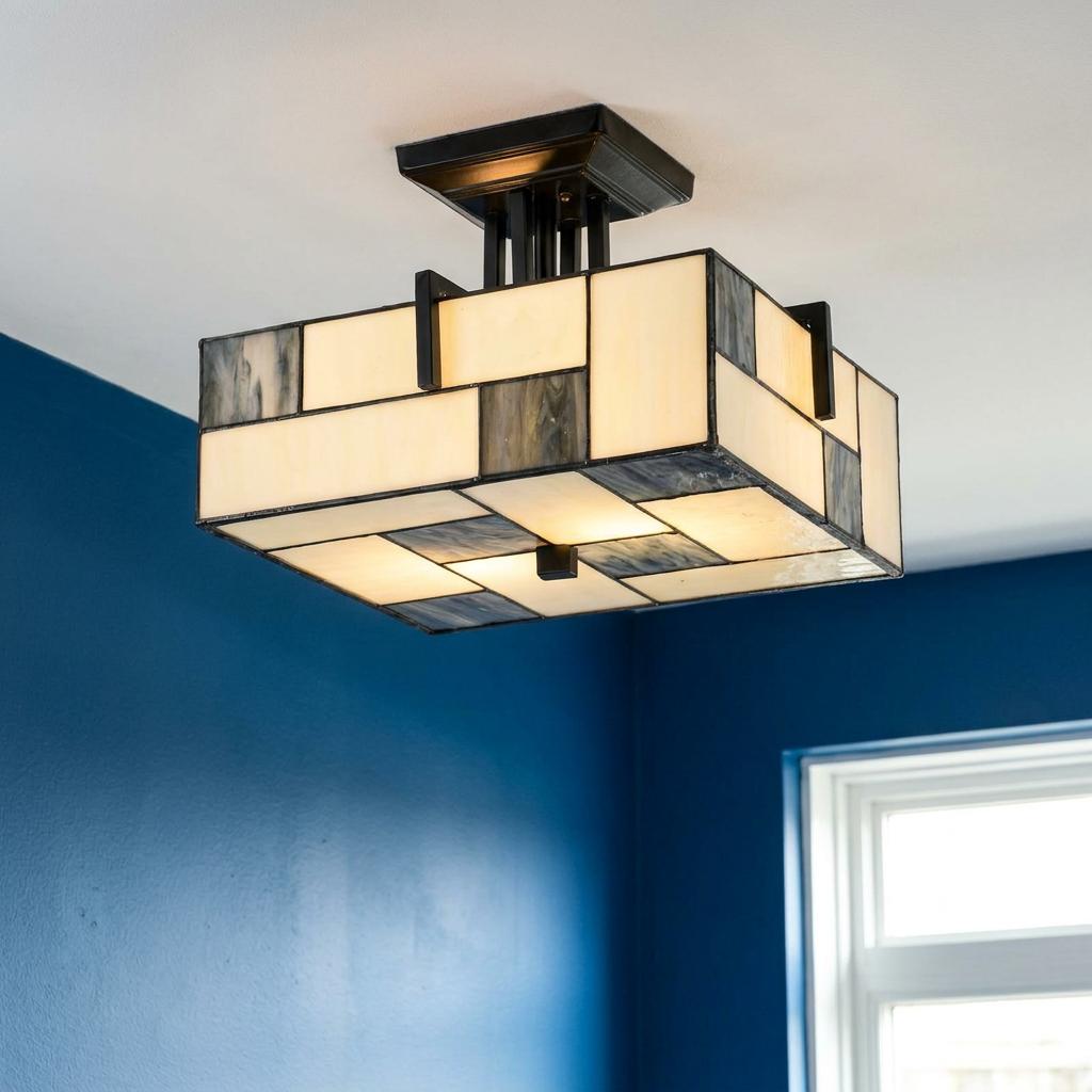 Lampada da soffitto Tiffany Semi-Flush Manchester