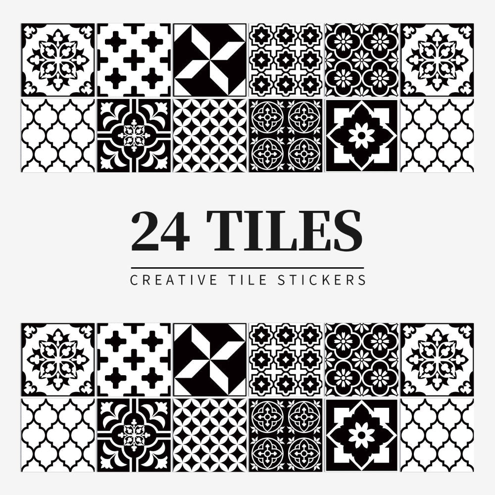 Adesivi per piastrelle portoghesi autoadesivi con motivo mandala colorato per decorazione murale di cucina e bagno set di 24 pezzi | Sansoti