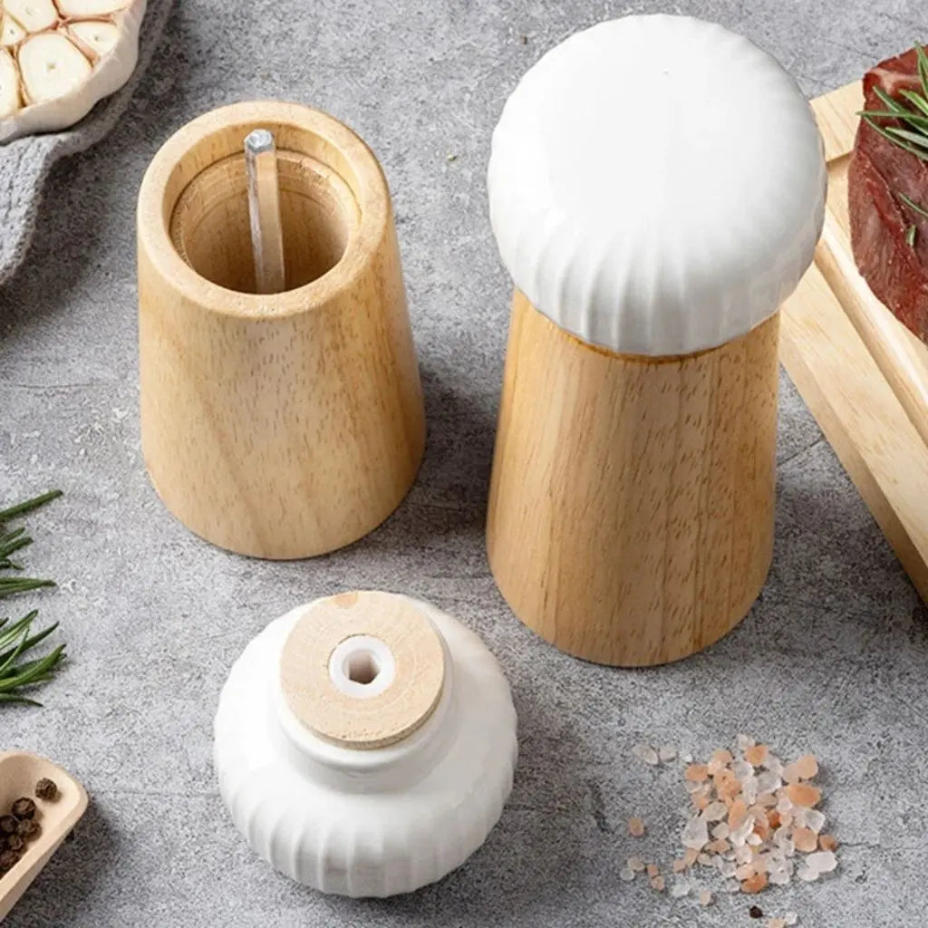 Macina Pepe in Ceramica e Legno Evelyn – Mulino Manuale per Spezie
