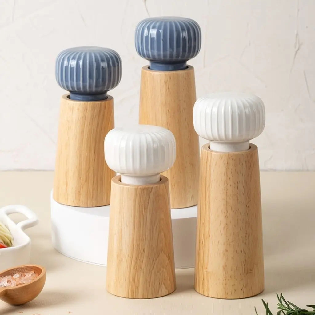 Macina Pepe in Ceramica e Legno Evelyn – Mulino Manuale per Spezie