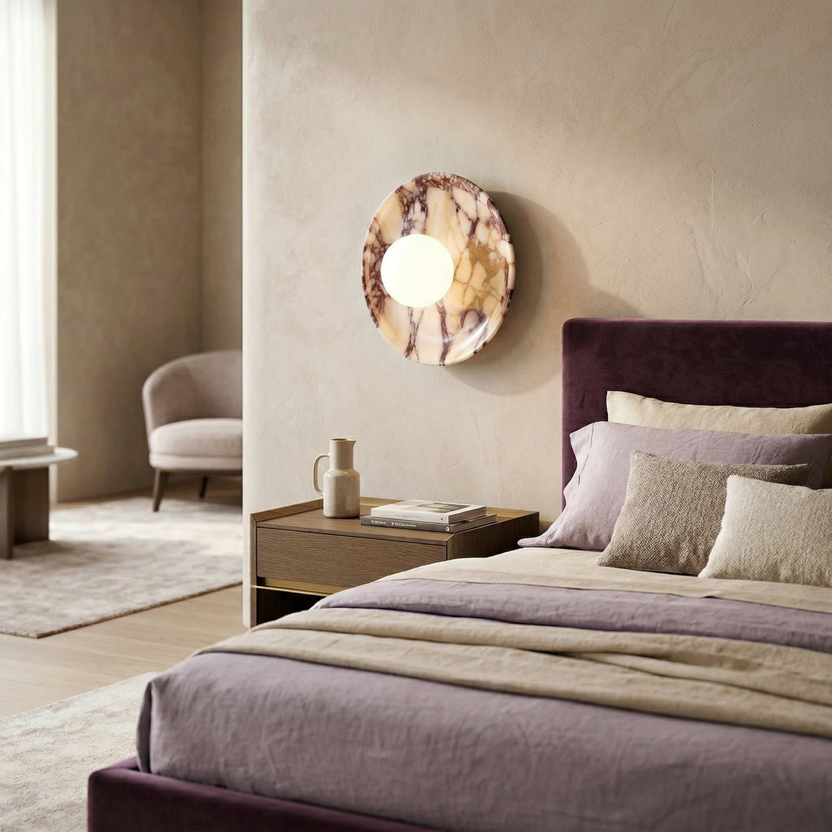 Lampada da Parete in Marmo Viola