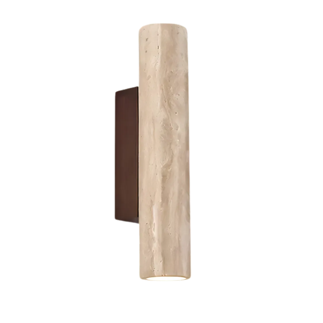 Applique da muro cilindrica in marmo travertino minimalista moderno LED 2 luci