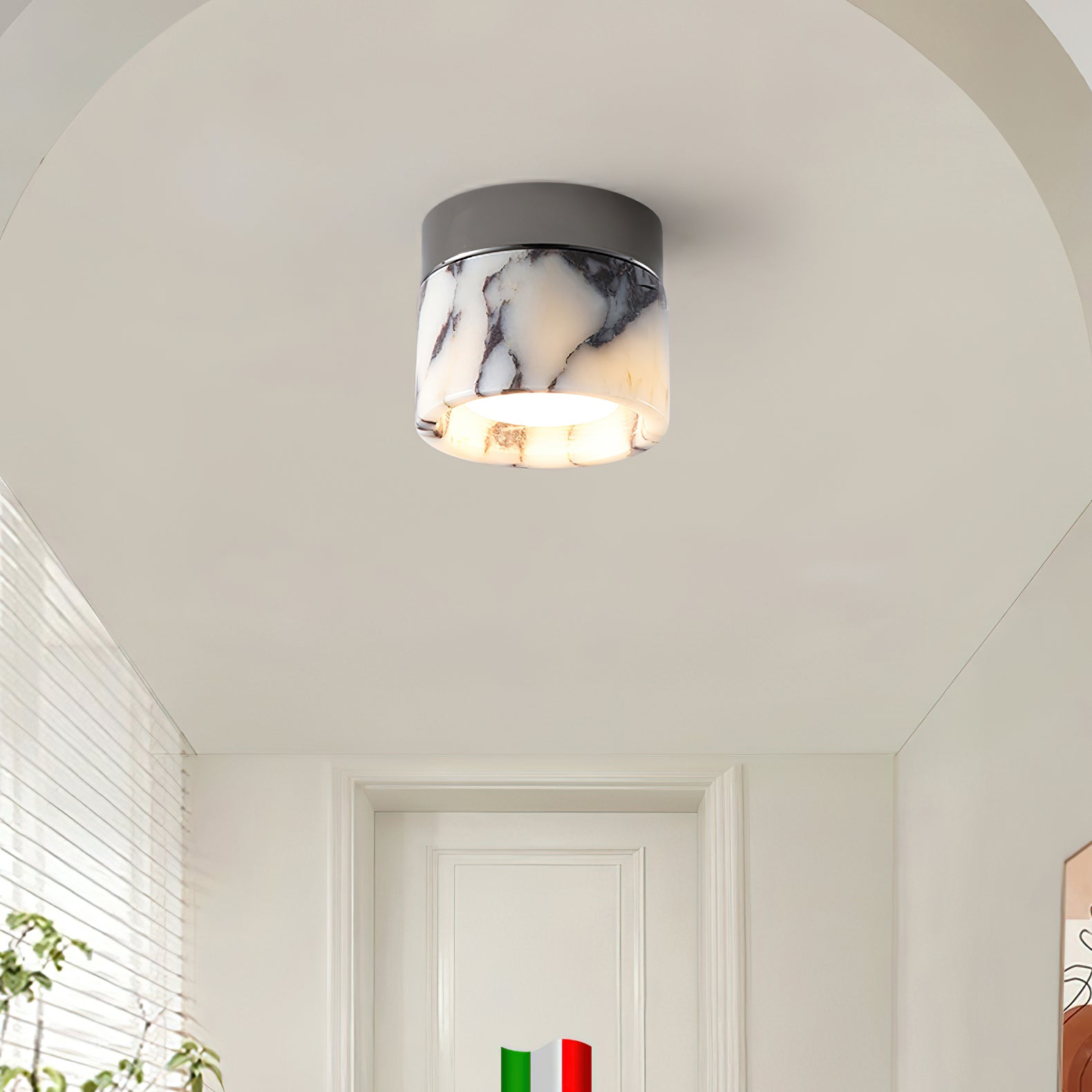 Lampada da soffitto rotonda in marmo Ivinir