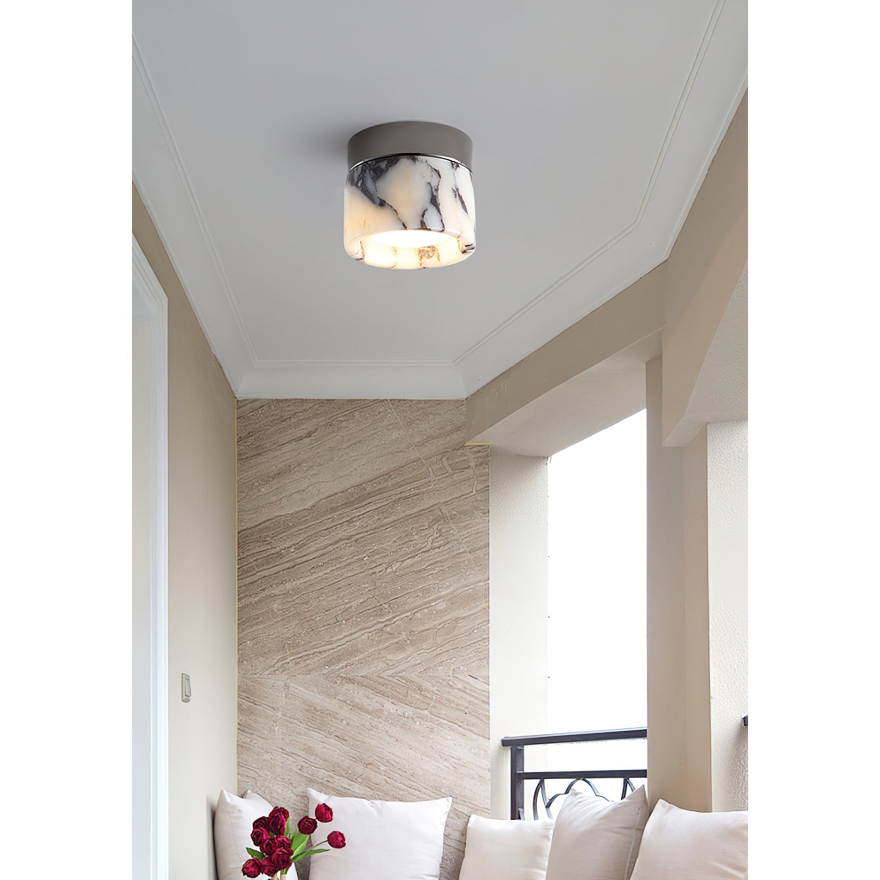 Lampada da soffitto rotonda in marmo Ivinir