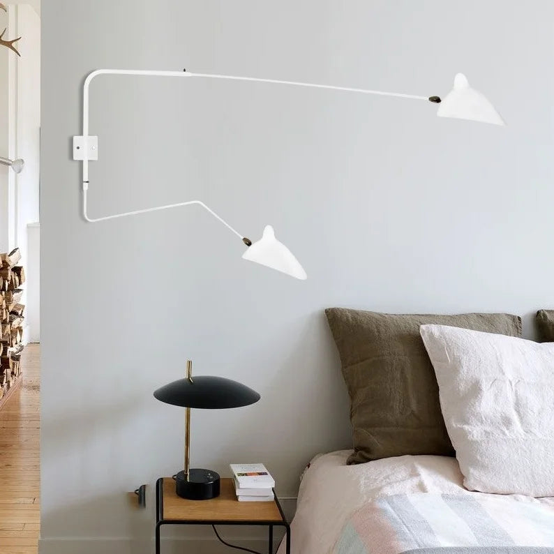 Applique con Braccio Doppio Regolabile per Lettura e Luce d'Accento
