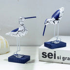 Set di Sculture in Legno di Uccelli Marini