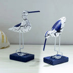 Set di Sculture in Legno di Uccelli Marini