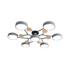 Lampada da soffitto Masmon – Metallo & Acrilico – Verde & Legno – Ø 85/90/94 cm – Design moderno per il soggiorno