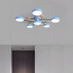 Lampada da soffitto Masmon – Metallo & Acrilico – Verde & Legno – Ø 85/90/94 cm – Design moderno per il soggiorno