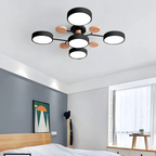 Lampada da soffitto Masmon – Metallo & Acrilico – Verde & Legno – Ø 85/90/94 cm – Design moderno per il soggiorno