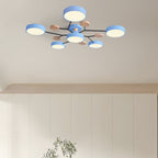 Lampada da soffitto Masmon – Metallo & Acrilico – Verde & Legno – Ø 85/90/94 cm – Design moderno per il soggiorno