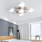 Lampada da soffitto Masmon – Metallo & Acrilico – Verde & Legno – Ø 85/90/94 cm – Design moderno per il soggiorno
