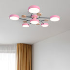 Lampada da soffitto Masmon – Metallo & Acrilico – Verde & Legno – Ø 85/90/94 cm – Design moderno per il soggiorno