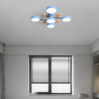 Lampada da soffitto Masmon – Metallo & Acrilico – Verde & Legno – Ø 85/90/94 cm – Design moderno per il soggiorno