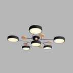 Lampada da soffitto Masmon – Metallo & Acrilico – Verde & Legno – Ø 85/90/94 cm – Design moderno per il soggiorno