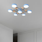 Lampada da soffitto Masmon – Metallo & Acrilico – Verde & Legno – Ø 85/90/94 cm – Design moderno per il soggiorno