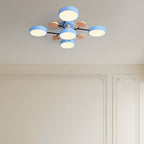 Lampada da soffitto Masmon – Metallo & Acrilico – Verde & Legno – Ø 85/90/94 cm – Design moderno per il soggiorno