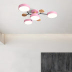Lampada da soffitto Masmon – Metallo & Acrilico – Verde & Legno – Ø 85/90/94 cm – Design moderno per il soggiorno