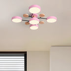 Lampada da soffitto Masmon – Metallo & Acrilico – Verde & Legno – Ø 85/90/94 cm – Design moderno per il soggiorno