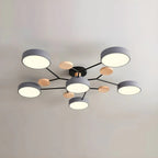 Lampada da soffitto Masmon – Metallo & Acrilico – Verde & Legno – Ø 85/90/94 cm – Design moderno per il soggiorno