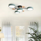 Lampada da soffitto Masmon – Metallo & Acrilico – Verde & Legno – Ø 85/90/94 cm – Design moderno per il soggiorno