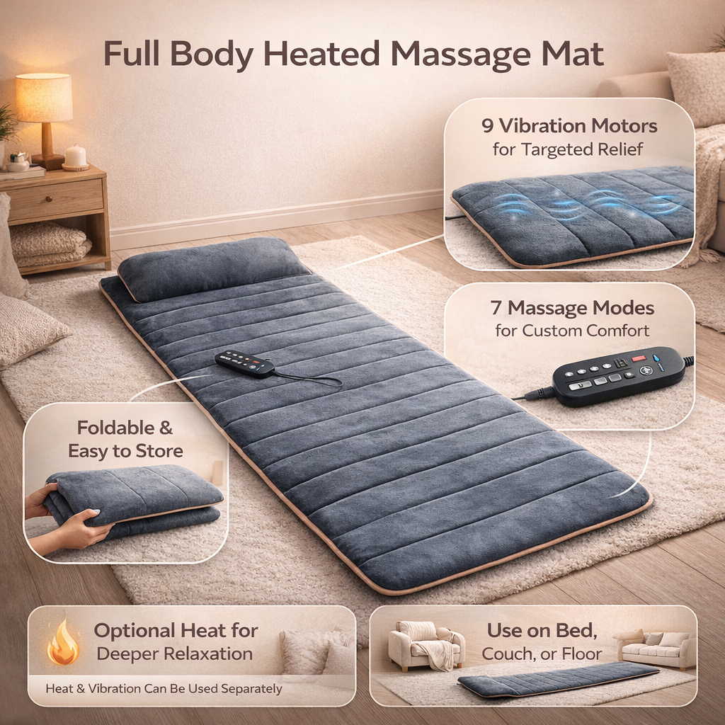 Materasso Massaggiante Elettrico – Massaggio Completo del Corpo con Calore