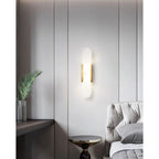 Lampada da Parete Melange – Alabastro & Metallo – Calda – 2 Altezze – Design Moderno per Interni Eleganti