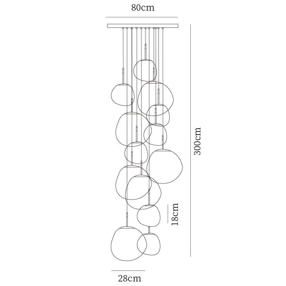 Lampada a sospensione multi-flame | Design scultoreo Melt