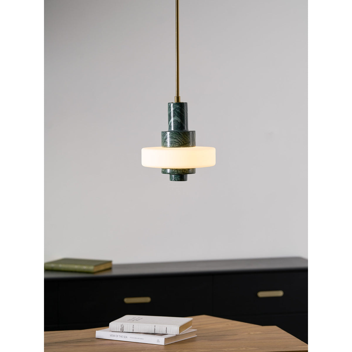 Lampada a Sospensione in Marmo Verde Mercurio