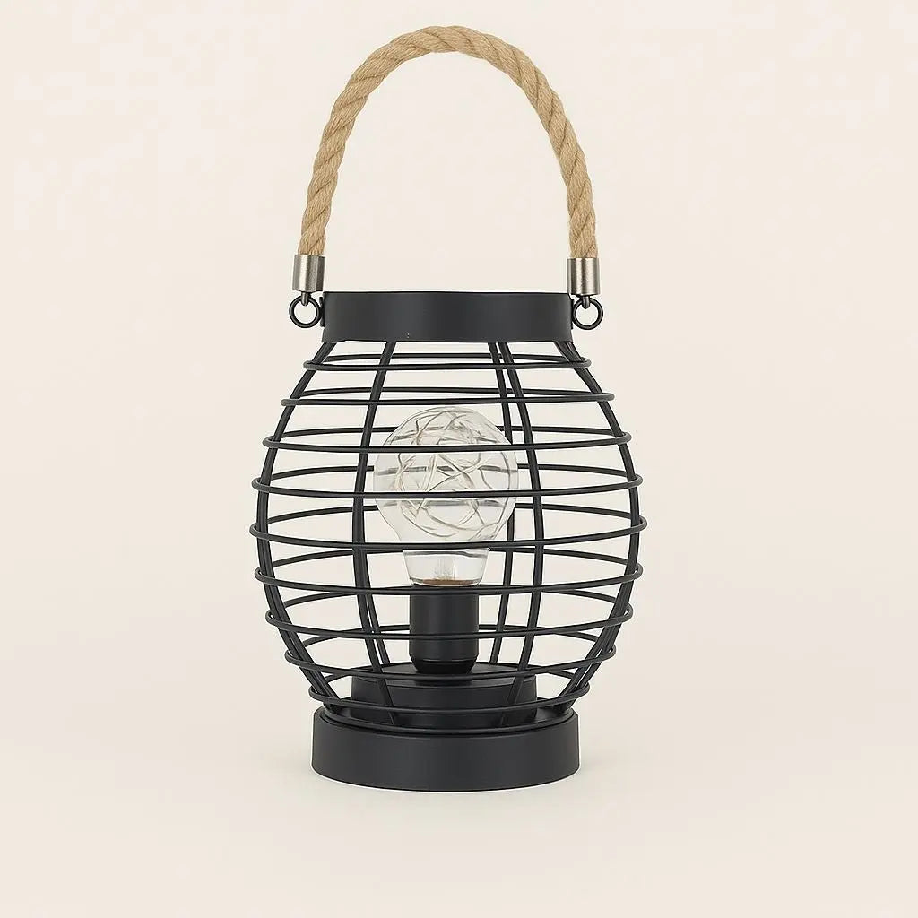 Lampada da Tavolo LED con Gabbia in Metallo