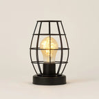 Lampada da Tavolo LED con Gabbia in Metallo