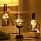 Lampada da Tavolo LED con Gabbia in Metallo