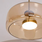Lampadario in Vetro Moderno di Giugno Trasparente/Amber/Grigio Fumo