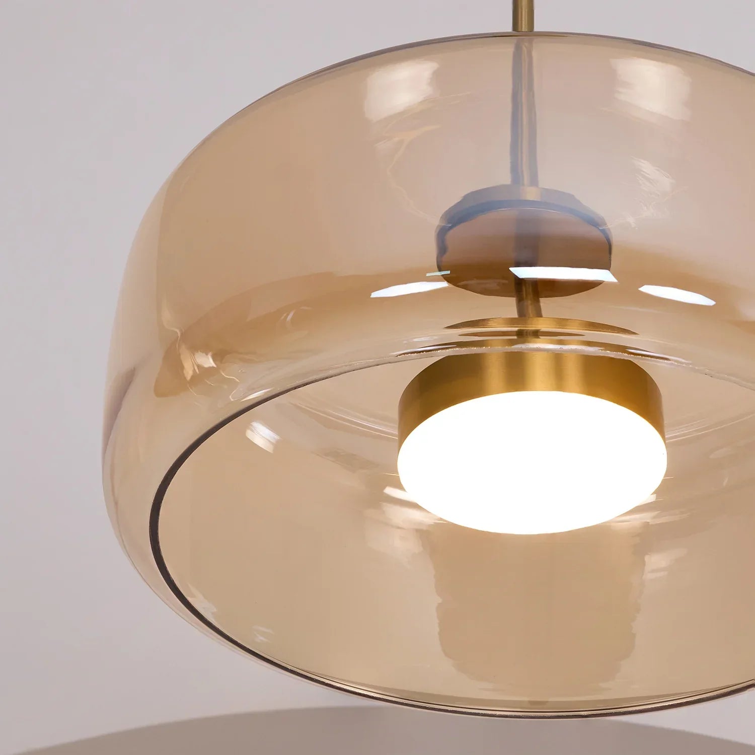 Lampadario in Vetro Moderno di Giugno Trasparente/Amber/Grigio Fumo