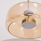 Lampadario in Vetro Moderno di Giugno Trasparente/Amber/Grigio Fumo