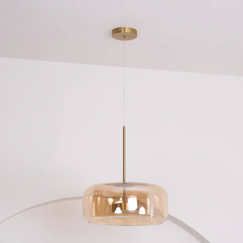 Lampadario in Vetro Moderno di Giugno Trasparente/Amber/Grigio Fumo