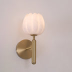 Lampada da Parete Ralin in Alabastro con Fiori