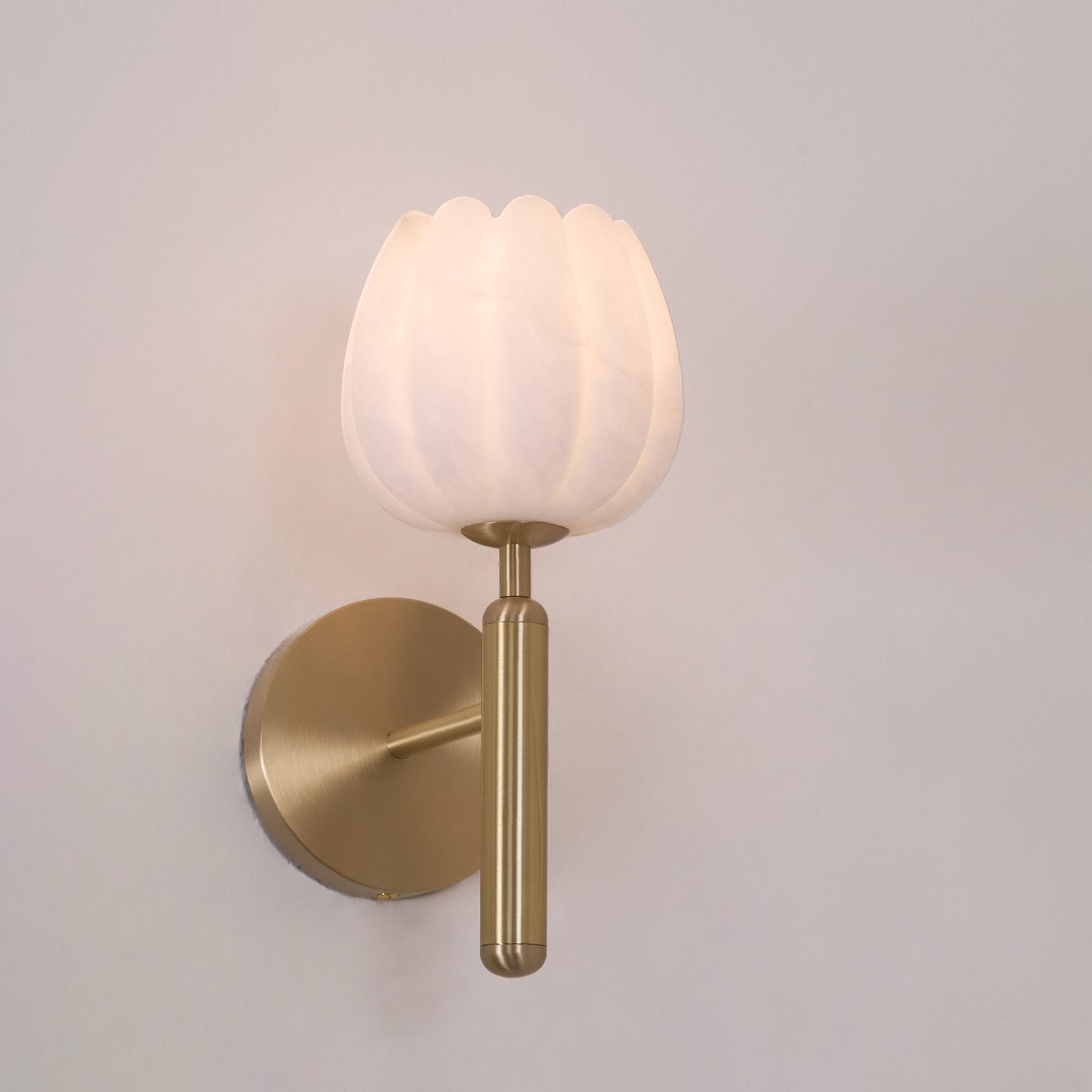 Lampada da Parete Ralin in Alabastro con Fiori