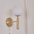Lampada da Parete Ralin in Alabastro con Fiori