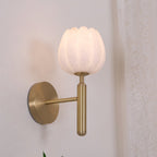 Lampada da Parete Ralin in Alabastro con Fiori