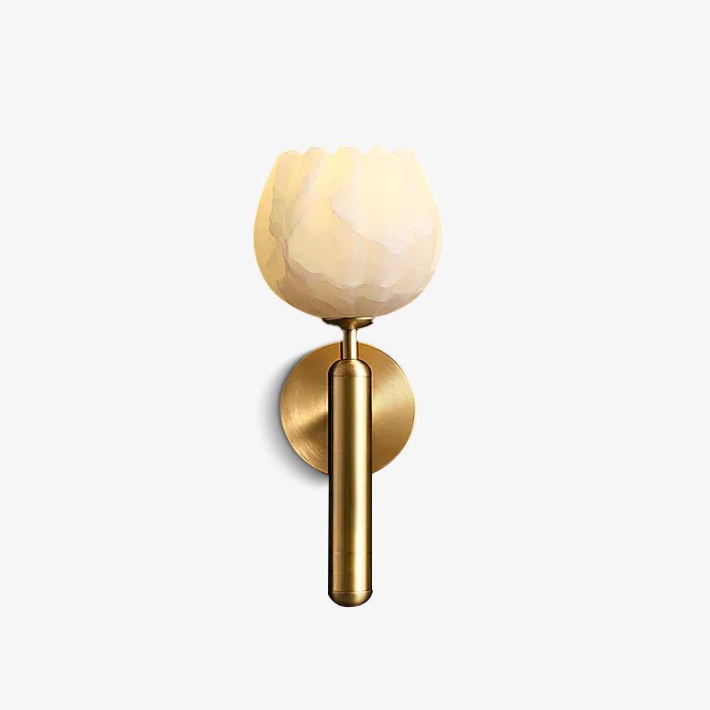 Lampada da Parete Ralin in Alabastro con Fiori