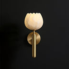 Lampada da Parete Ralin in Alabastro con Fiori