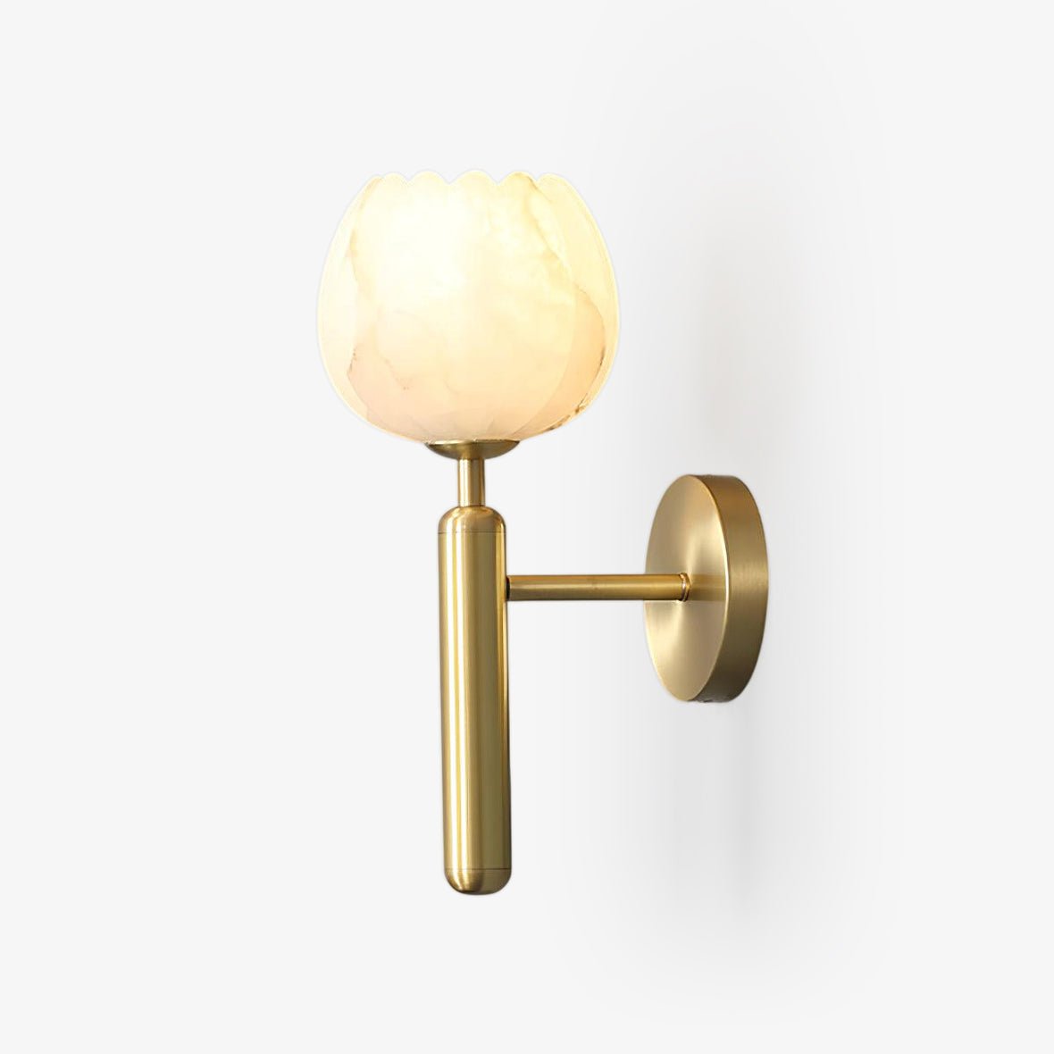 Lampada da Parete Ralin in Alabastro con Fiori