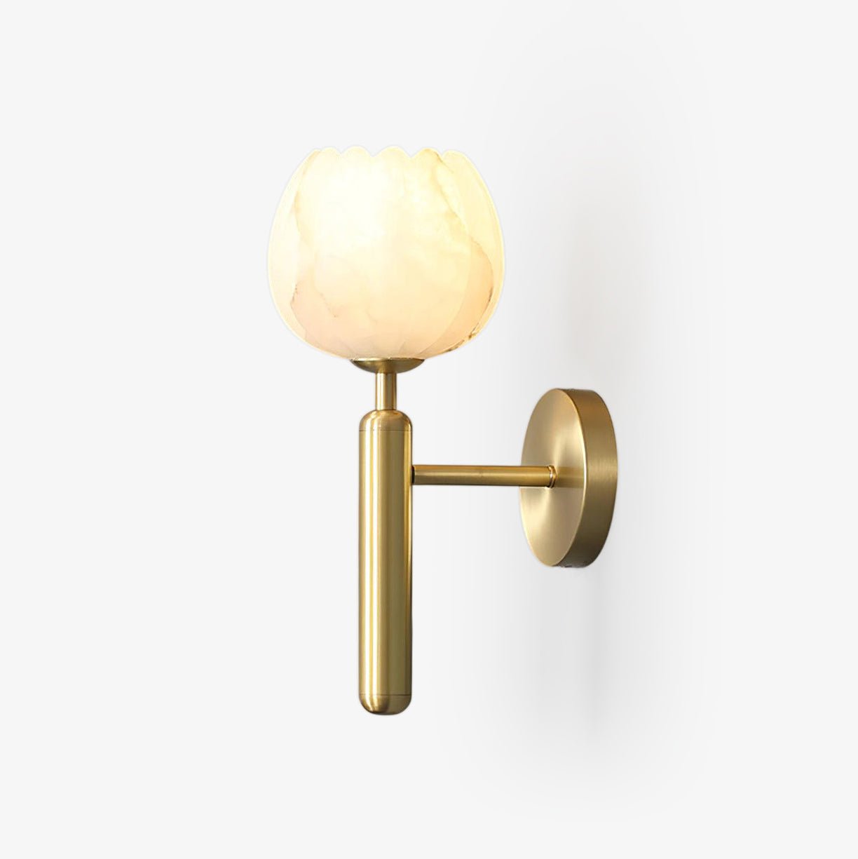Lampada da Parete Ralin in Alabastro con Fiori