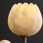 Lampada da Parete Ralin in Alabastro con Fiori