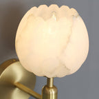 Lampada da Parete Ralin in Alabastro con Fiori